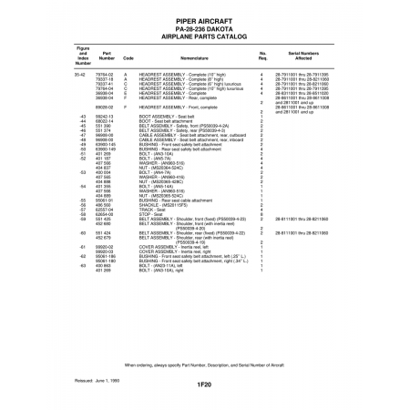 Aviation Part (99920-03) — Piper PA-28-236 Dakota