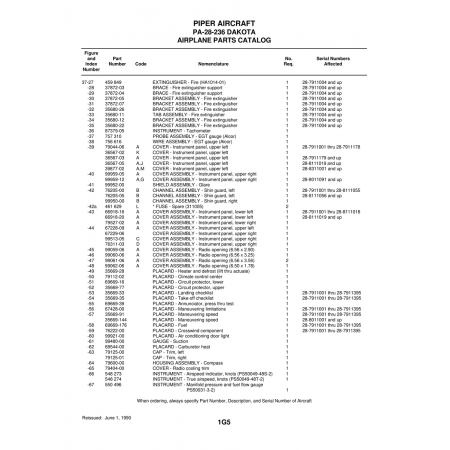 Aviation Part (35669-35) — Piper PA-28-236 Dakota