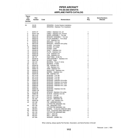 Aviation Part (62701-47) — Piper PA-28 Cherokee