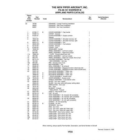 Aviation Part (35663-05) — Piper PA-28-161 Warrior