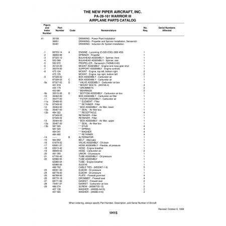 Aviation Part (66703-14) — Piper PA-28-161 Warrior Aviation Part (66703-14) — Piper PA-28-161 Warrior