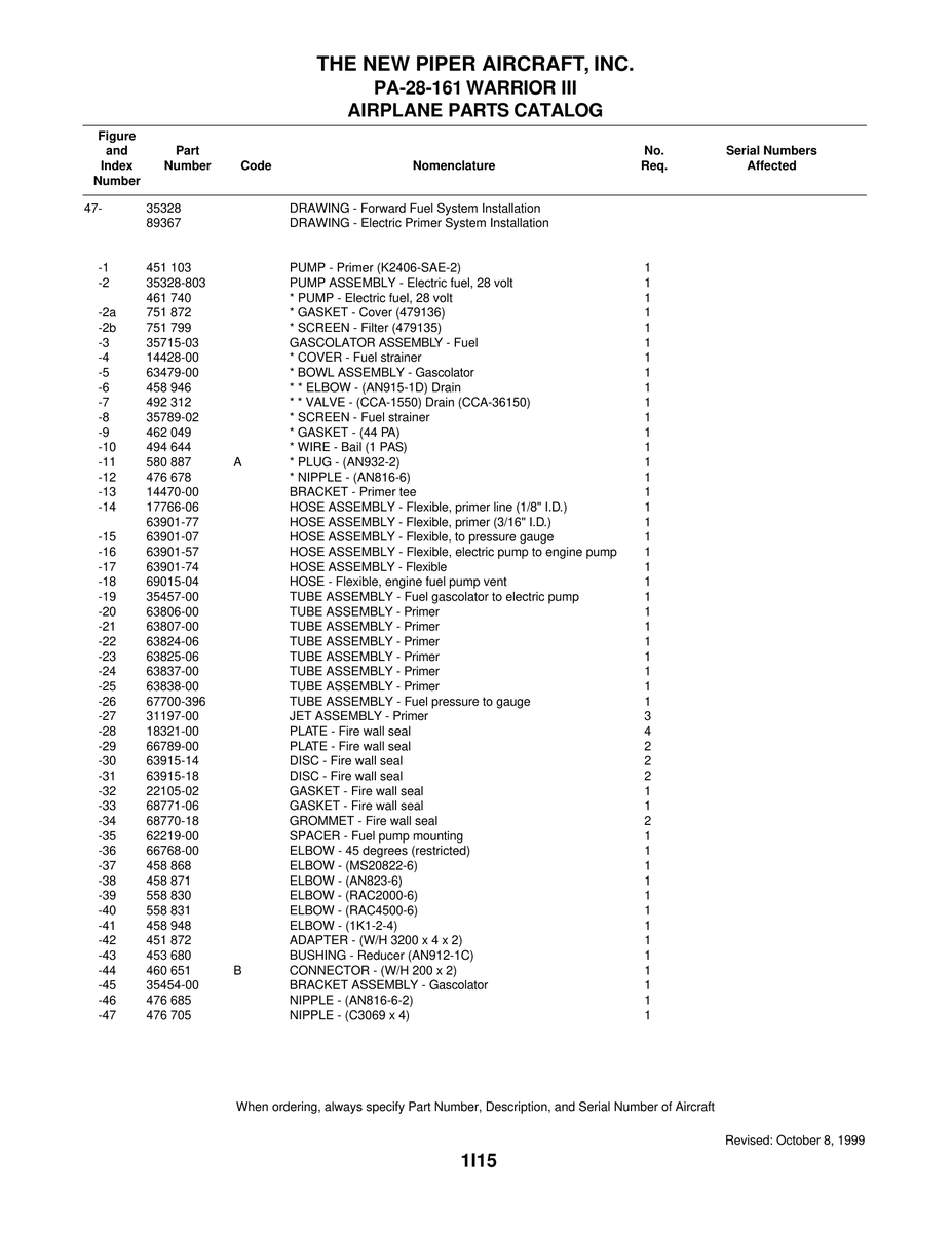 Aviation Part 17766-06 for Piper PA-28 Cherokee Aircraft