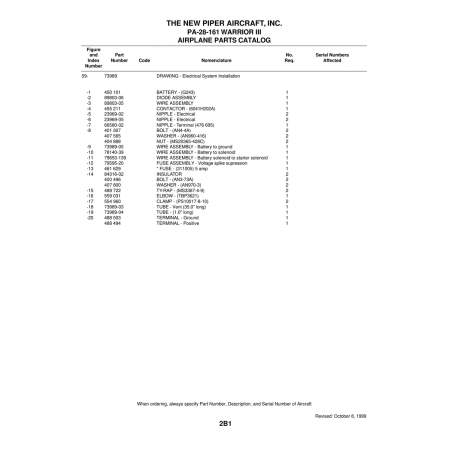 Aviation Part (73989-05) — Piper PA-28-161 Warrior Aviation Part (73989-05) — Piper PA-28-161 Warrior