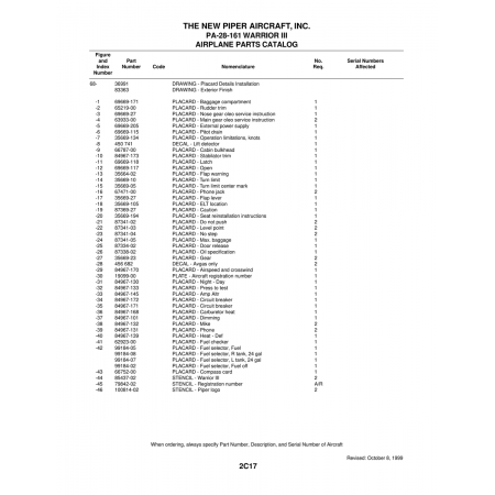 Aviation Part (79842-02) — Piper PA-28-161 Warrior Aviation Part (79842-02) — Piper PA-28-161 Warrior