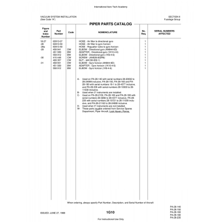 Aviation Part (63913-50) — Piper PA-28 Cherokee