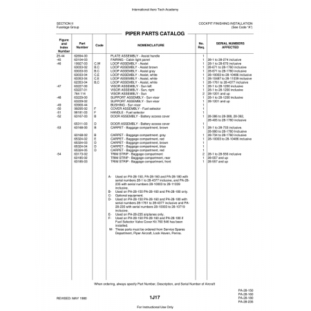 Aviation Part (62353-04) — Piper PA-28 Cherokee Aviation Part (62353-04) — Piper PA-28 Cherokee