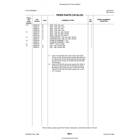 Aviation Part (62333-01) — Piper PA-28 Cherokee Aviation Part (62333-01) — Piper PA-28 Cherokee