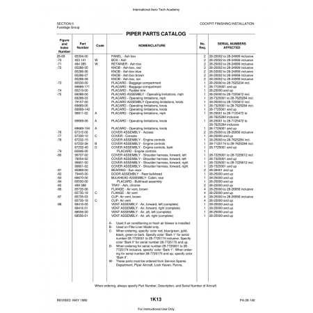 Aviation Part (68416) — Piper PA-28 Cherokee Aviation Part (68416) — Piper PA-28 Cherokee