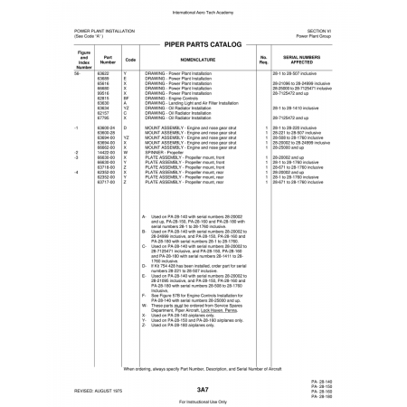 Aviation Part (66630-00) — Piper PA-28 Cherokee