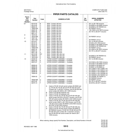 Aviation Part (62419-08) — Piper PA-28 Cherokee