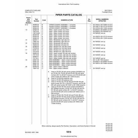 Aviation Part (62693-00) — Piper PA-28 Cherokee Aviation Part (62693-00) — Piper PA-28 Cherokee