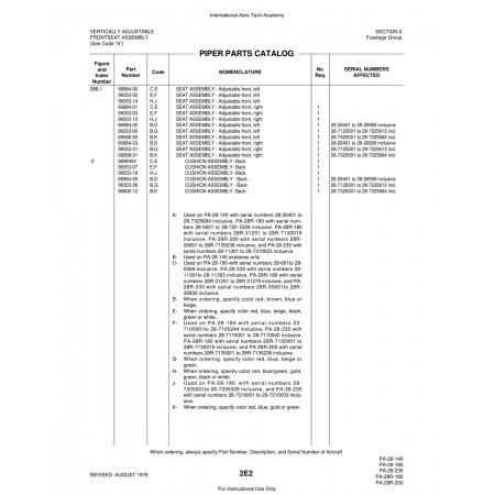 Aviation Part (6698404) — Piper PA-28 Cherokee Aviation Part (6698404) — Piper PA-28 Cherokee