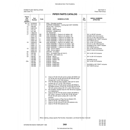 Aviation Part (63635-00) — Piper PA-28 Cherokee