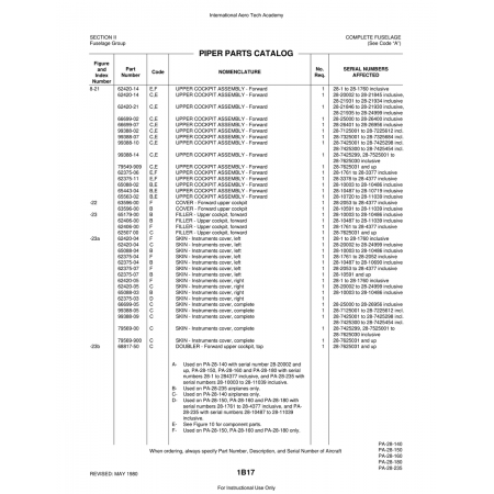 Aviation Part (62420-04) — Piper PA-28 Cherokee Aviation Part (62420-04) — Piper PA-28 Cherokee