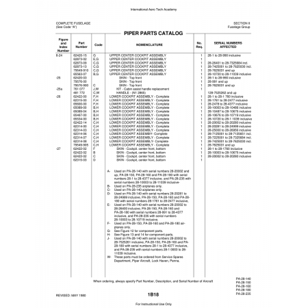 Aviation Part (62873-13) — Piper PA-28 Cherokee Aviation Part (62873-13) — Piper PA-28 Cherokee