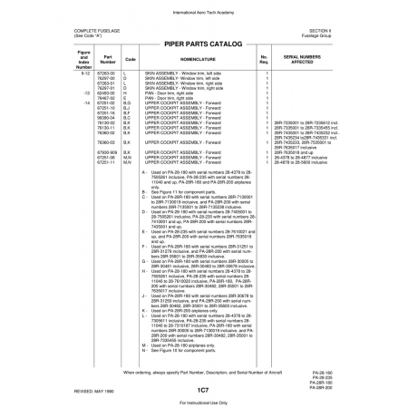 Aviation Part (76360-02) — Piper PA-28 Cherokee Aviation Part (76360-02) — Piper PA-28 Cherokee