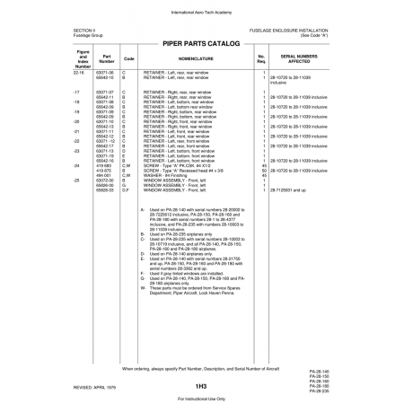 Aviation Part (63071-09) — Piper PA-28 Cherokee