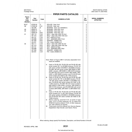 Aviation Part (65003-47) — Piper PA-28 Cherokee Aviation Part (65003-47) — Piper PA-28 Cherokee