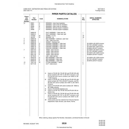 Aviation Part (63964-00) — Piper PA-28 Cherokee