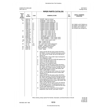 Aviation Part (28-7210001to) — Piper PA-28 Cherokee Aviation Part (28-7210001to) — Piper PA-28 Cherokee