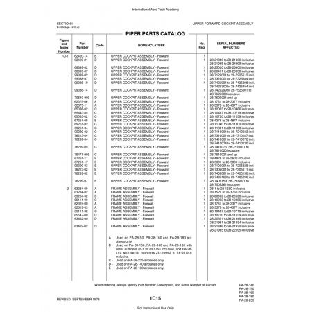Aviation Part (65547-00) — Piper PA-28 Cherokee Aviation Part (65547-00) — Piper PA-28 Cherokee