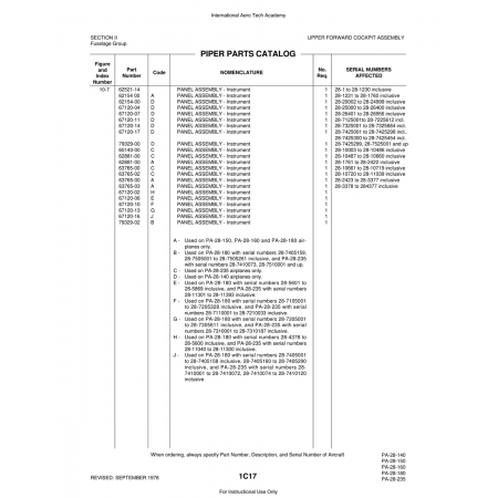 Aviation Part (62154) — Piper PA-28 Cherokee Aviation Part (62154) — Piper PA-28 Cherokee