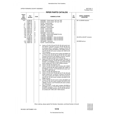 Aviation Part (62871-00) — Piper PA-28 Cherokee Aviation Part (62871-00) — Piper PA-28 Cherokee