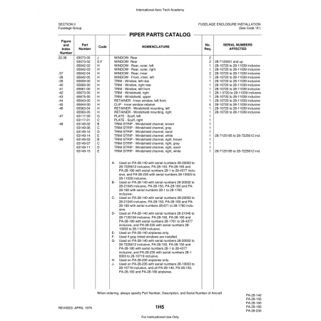 Aviation Part (63149-03) — Piper PA-28 Cherokee Aviation Part (63149-03) — Piper PA-28 Cherokee