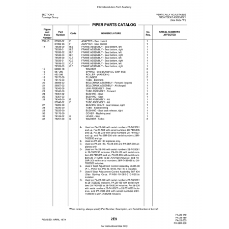 Aviation Part (79538-03) — Piper PA-28 Cherokee