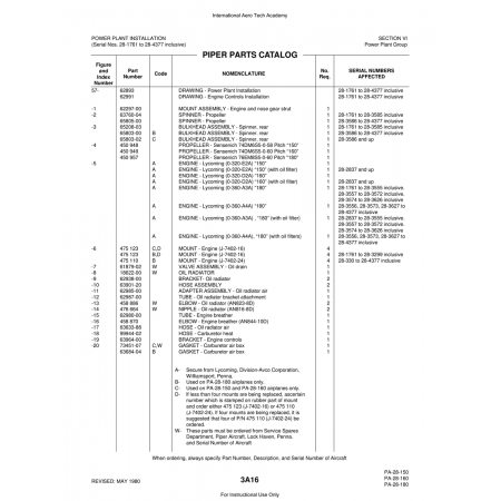 Aviation Part (62980-00) — Piper PA-28 Cherokee Aviation Part (62980-00) — Piper PA-28 Cherokee