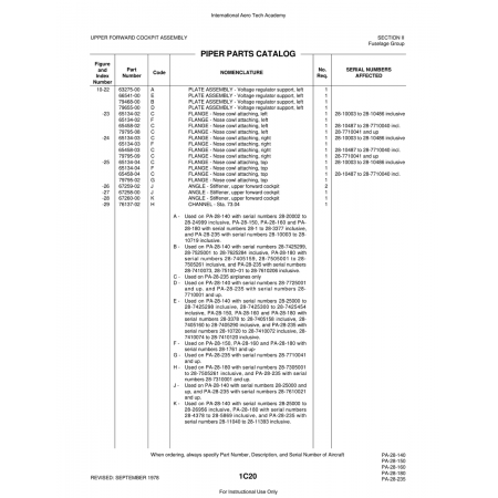 Aviation Part (65458-03) — Piper PA-28 Cherokee