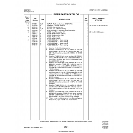 Aviation Part (63633-25) — Piper PA-28 Cherokee Aviation Part (63633-25) — Piper PA-28 Cherokee
