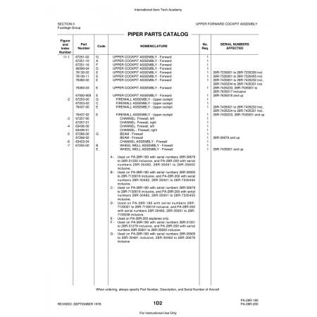 Aviation Part (76437-00) — Piper PA-28 Cherokee Aviation Part (76437-00) — Piper PA-28 Cherokee
