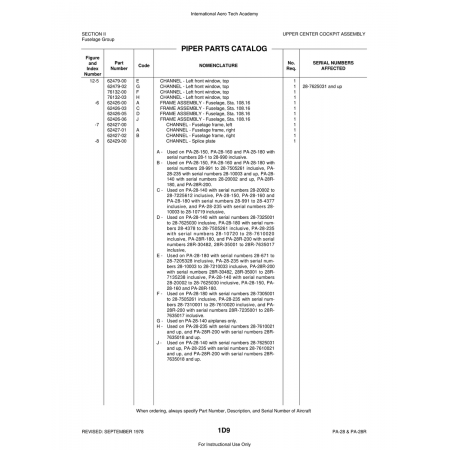 Aviation Part (62479-02) — Piper PA-28 Cherokee Aviation Part (62479-02) — Piper PA-28 Cherokee