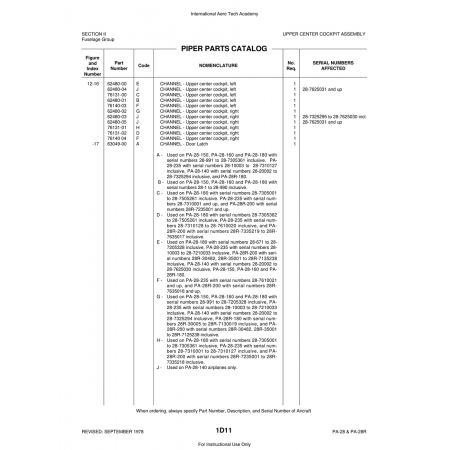 Aviation Part (62480-03) — Piper PA-28 Cherokee Aviation Part (62480-03) — Piper PA-28 Cherokee