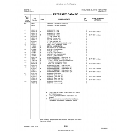 Aviation Part (67368-02) — Piper PA-28 Cherokee Aviation Part (67368-02) — Piper PA-28 Cherokee