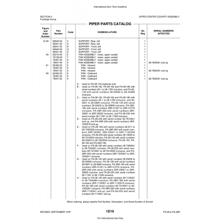 Aviation Part (62510-00) — Piper PA-28 Cherokee