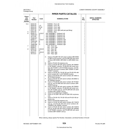 Aviation Part (62524-01) — Piper PA-28 Cherokee Aviation Part (62524-01) — Piper PA-28 Cherokee
