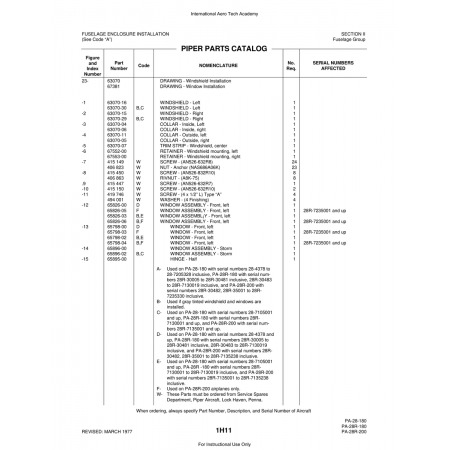 Aviation Part (65798-02) — Piper PA-28 Cherokee