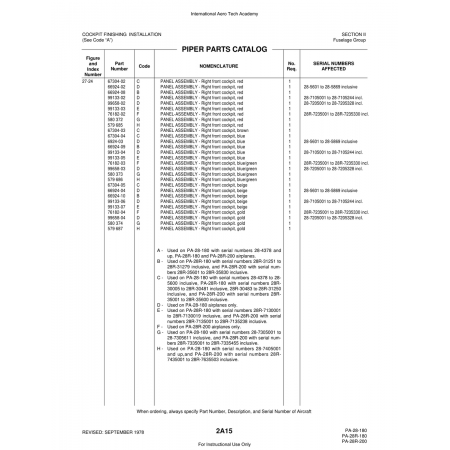 Aviation Part (66924-04) — Piper PA-28 Cherokee Aviation Part (66924-04) — Piper PA-28 Cherokee