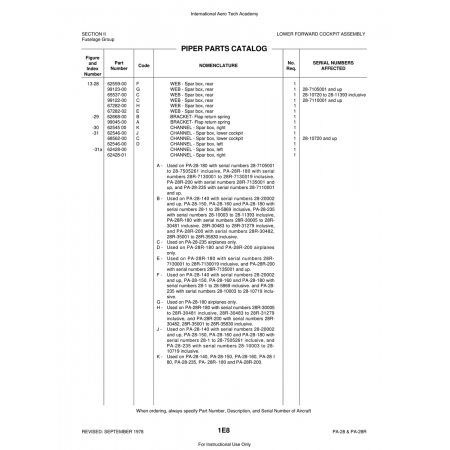 Aviation Part (62545) — Piper PA-28 Cherokee