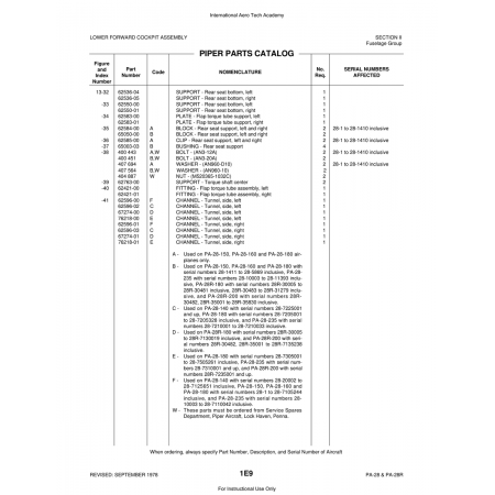 Aviation Part (62596-00) — Piper PA-28 Cherokee