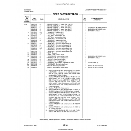 Aviation Part (63695-03) — Piper PA-28 Cherokee Aviation Part (63695-03) — Piper PA-28 Cherokee