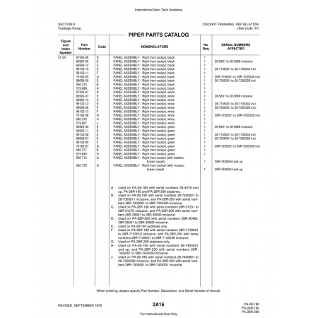 Aviation Part (66924-06) — Piper PA-28 Cherokee
