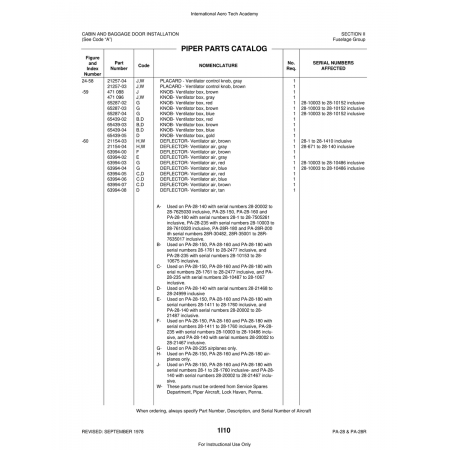 Aviation Part (65439-03) — Piper PA-28 Cherokee Aviation Part (65439-03) — Piper PA-28 Cherokee