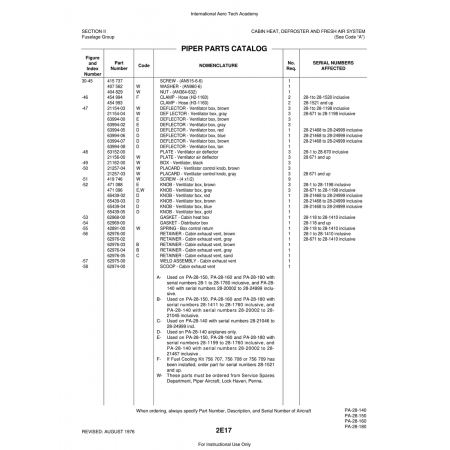 Aviation Part (62976-03) — Piper PA-28 Cherokee Aviation Part (62976-03) — Piper PA-28 Cherokee