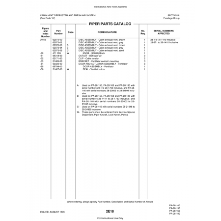 Aviation Part (62973-02) — Piper PA-28 Cherokee Aviation Part (62973-02) — Piper PA-28 Cherokee