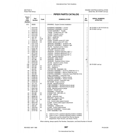 Aviation Part (65438-00) — Piper PA-28 Cherokee Aviation Part (65438-00) — Piper PA-28 Cherokee