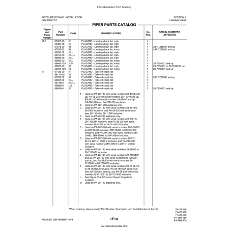 Aviation Part (66724-00) — Piper PA-28 Cherokee