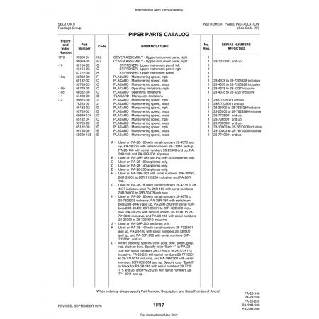 Aviation Part (65779) — Piper PA-28 Cherokee Aviation Part (65779) — Piper PA-28 Cherokee
